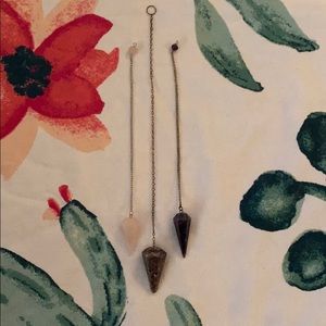 3 gemstone pendulums